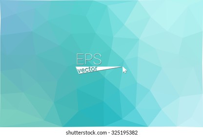 Blue abstract gradient geometrical polygonal background. Vector low poly pattern. 