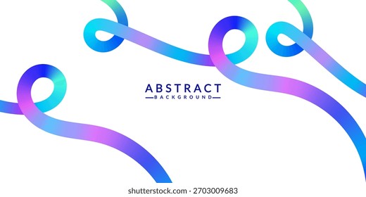 Blue abstract gradient lines shapes. 3D Vibrant Waves Pattern on Black Background. Swirl Rainbow Ribbons. Dynamic Fluid lines illustration