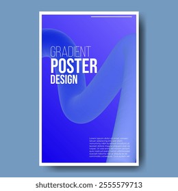 blue abstract gradient poster with modern style