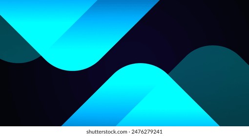 Blue abstract gradient shapes background. Vector illustration