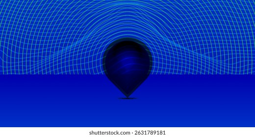 Blue abstract gradient shapes background with lines . Vector illustration