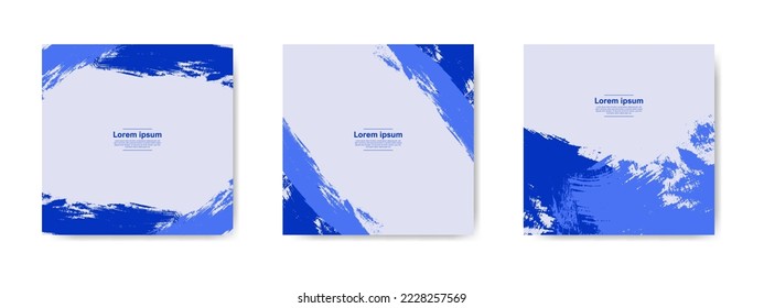 Colección de pancartas abstractas azules para publicaciones e historias en medios sociales