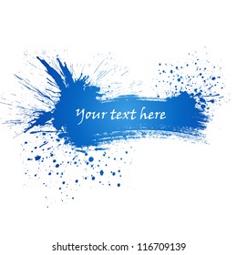Blue abstract grunge banner with place for your text. Vector illustration.
