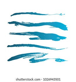Blue abstract grunge curly brushes. Spring sea collection. Classic blue, color of the year 2020.