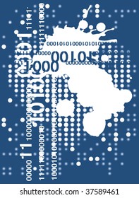 Blue abstract grunge digital display. Vector illustration.