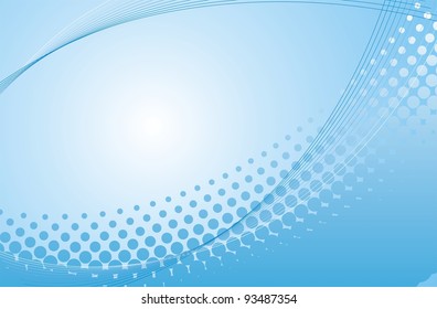 Blue Abstract Halftone Background In Vector