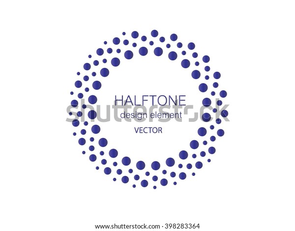 Blue Abstract Halftone Logo Design Element,\
vector illustration