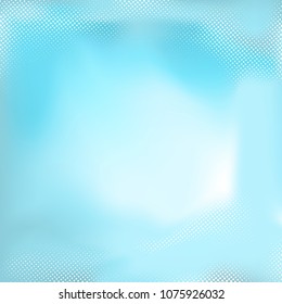 Blue abstract halftone mesh background with dotted pattern. Vector illustration