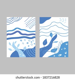 Blue abstract hand drawing texture background available for wall art,magazine cover, poster, business card, and etc. Editable vector design