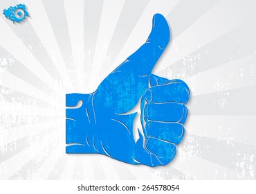 Blue abstract hand yes 