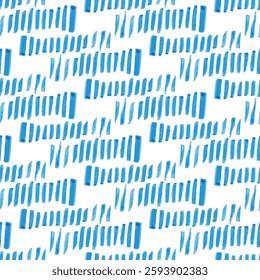 Blue Abstract Hand-Drawn Seamless Pattern