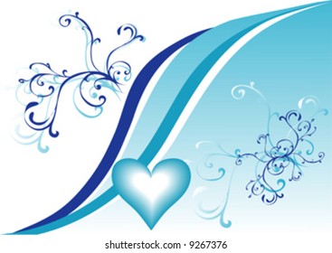 blue abstract with blue heart