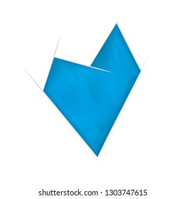 Blue abstract heart with waving effect. Vector illustration.