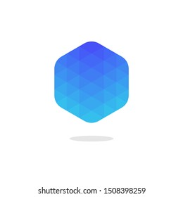 Blue abstract hexagon logo element for multiple business