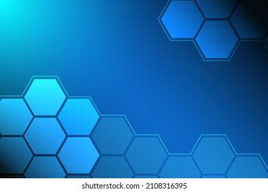 Blue Abstract Hexagonal background with concept blue print . Grid style with honey comb concept. Medical and business template for presentation.  