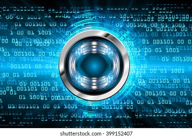 blue abstract hi speed internet technology background illustration. eye scan. vector