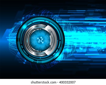 Blue abstract hi speed internet technology background illustration. eye scan virus computer. vector