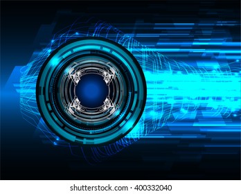 Blue abstract hi speed internet technology background illustration. eye scan virus computer. vector