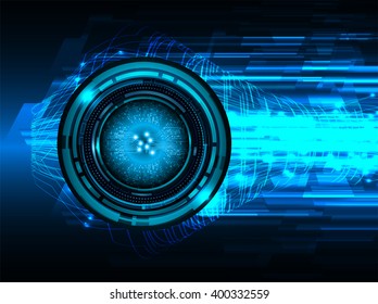 Blue abstract hi speed internet technology background illustration. eye scan virus computer. vector