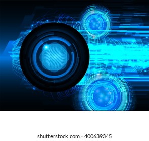 Blue abstract hi speed internet technology background illustration. bolt, thunderbolt, Spark. motion. move. eye scan virus