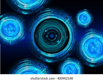 Blue abstract hi speed internet technology background illustration. eye scan virus computer. vector