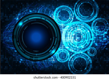 Blue abstract hi speed internet technology background illustration. eye scan virus computer. vector