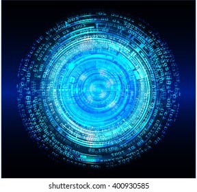 Blue abstract hi speed internet technology background illustration. eye scan virus computer. vector