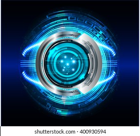 Blue abstract hi speed internet technology background illustration. eye scan virus computer. vector