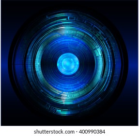 Blue abstract hi speed internet technology background illustration. eye scan virus computer. vector