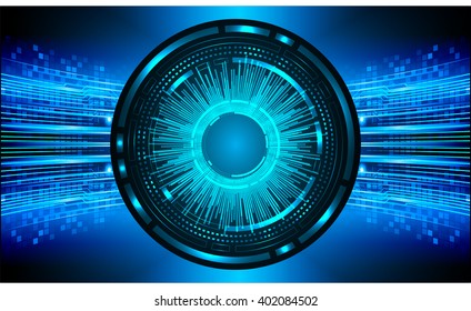 Blue abstract hi speed internet technology background illustration. eye scan virus computer. vector