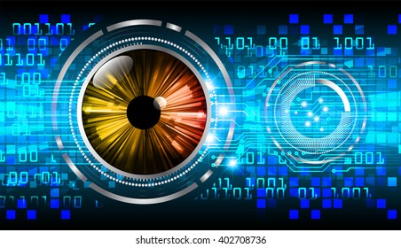 Blue abstract hi speed internet technology background illustration. eye scan virus computer. vector