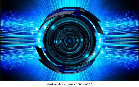 Blue abstract hi speed internet technology background illustration. eye scan virus computer. vector