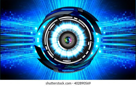 Blue abstract hi speed internet technology background illustration. eye scan virus computer. vector