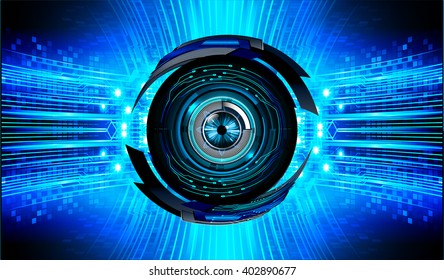 Blue abstract hi speed internet technology background illustration. eye scan virus computer. vector