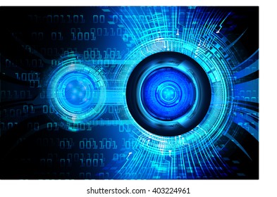 Blue abstract hi speed internet technology background illustration. eye scan virus computer. vector