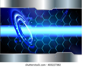Blue abstract hi speed internet technology background illustration. eye scan virus computer. vector