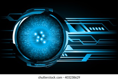 Blue abstract hi speed internet technology background illustration. eye scan virus computer. vector