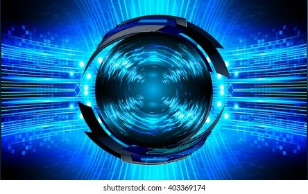 Blue abstract hi speed internet technology background illustration. eye scan virus computer. vector