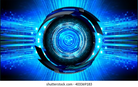 Blue abstract hi speed internet technology background illustration. eye scan virus computer. vector