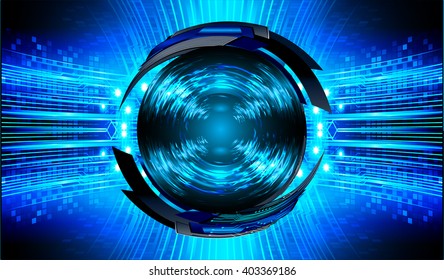 Blue abstract hi speed internet technology background illustration. eye scan virus computer. vector