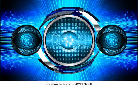 Blue abstract hi speed internet technology background illustration. eye scan virus computer. vector