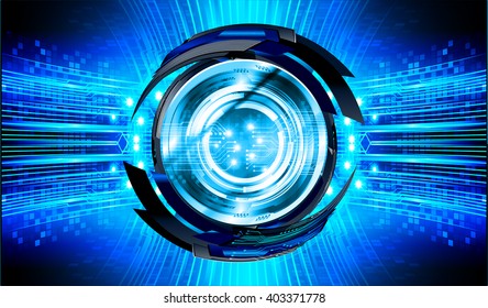 Blue abstract hi speed internet technology background illustration. eye scan virus computer. vector