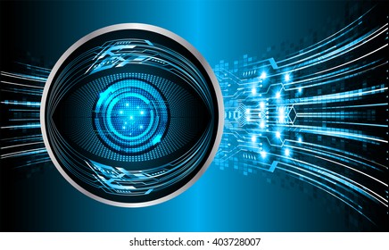 Blue abstract hi speed internet technology background illustration. eye scan virus computer. vector