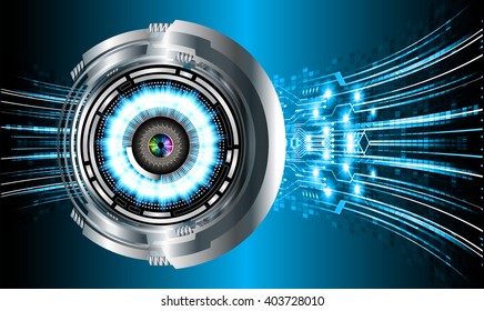 Blue abstract hi speed internet technology background illustration. eye scan virus computer. vector