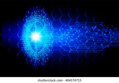 blue abstract hi speed internet technology background illustration. eye scan virus computer.vector
