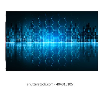 blue abstract hi speed internet technology background illustration. eye scan virus computer.