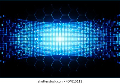 blue abstract hi speed internet technology background illustration. eye scan virus computer. pixel