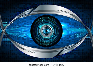 Blue abstract hi speed internet technology background illustration. eye scan virus computer. vector