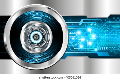 Blue abstract hi speed internet technology background illustration. eye scan virus computer.  vector