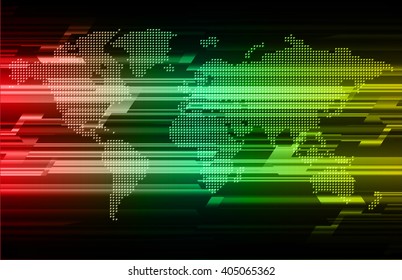 Blue abstract hi speed internet technology background illustration. eye scan virus computer. world map